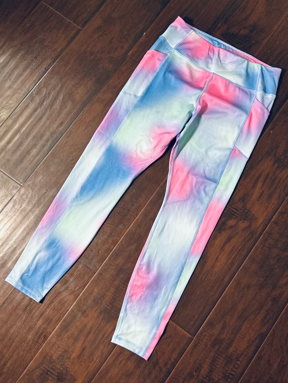Women’s Tie-Dye Performance Leggings - Pink, Blue & Green